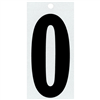 4" - 0 Black Straight Reflective Numbers 0