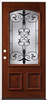 Mahogany Door Unit, Iron Grill, M54, 3/0X6/8, LH, Open In, 4-5/8" FJ Jambs, Prefinished, No Casing, Double Bore 0