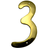 4" - 3 Brass Thin House Numbers 0