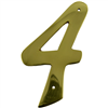 4" - 4 Brass Thin House Numbers 0