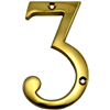 4" - 3 Brass House Numbers 0