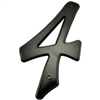 4" - 4 Black Reflective House Numbers 0