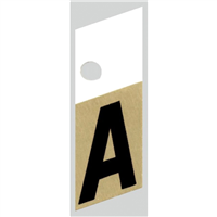 Slanted Aluminum Letter, 1", Character: A, Black/Gold 0