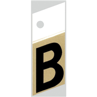Slanted Aluminum Letter, 1", Character: B, Black/Gold 0