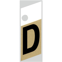 Slanted Aluminum Letter, 1", Character: D, Black/Gold 0