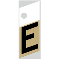 Slanted Aluminum Letter, 1", Character: E, Black/Gold 0