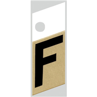 Slanted Aluminum Letter, 1", Character: F, Black/Gold 0