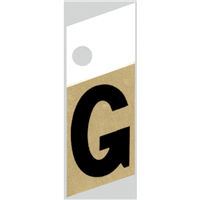 Slanted Aluminum Letter, 1", Character: G, Black/Gold 0