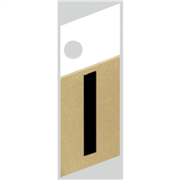 Slanted Aluminum Letter, 1", Character: I, Black/Gold 0