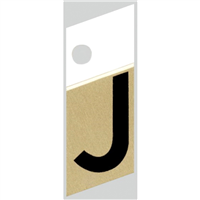 Slanted Aluminum Letter, 1", Character: J, Black/Gold 0