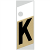 1" - K Black/Gold Slanted Aluminum Letters 0