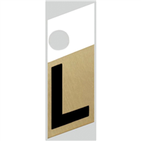 Slanted Aluminum Letter, 1", Character: L, Black/Gold 0
