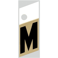 Slanted Aluminum Letter, 1", Character: M, Black/Gold 0