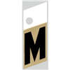 1" - M Black/Gold Slanted Aluminum Letters 0