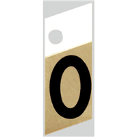 Slanted Aluminum Letter, 1", Character: O, Black/Gold 0