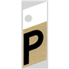 1" - P Black/Gold Slanted Aluminum Letters 0
