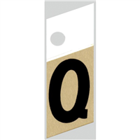 Slanted Aluminum Letter, 1", Character: Q, Black/Gold 0