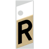 1" - R Black/Gold Slanted Aluminum Letters 0
