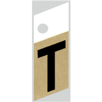 Slanted Aluminum Letter, 1", Character: T, Black/Gold 0