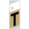 1" - T Black/Gold Slanted Aluminum Letters 0