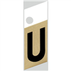 1" - U Black/Gold Slanted Aluminum Letters 0