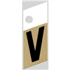 1" - V Black/Gold Slanted Aluminum Letters 0