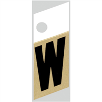 Slanted Aluminum Letter, 1", Character: W, Black/Gold 0