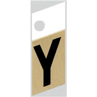 Slanted Aluminum Letter, 1", Character: Y, Black/Gold 0