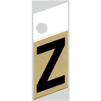 Slanted Aluminum Letter, 1", Character: Z, Black/Gold 0