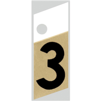 1" - 3 Black/Gold Slanted Aluminum Numbers 0