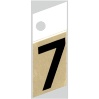Slanted Aluminum Number, 1", Character: 7, Black/Gold 0