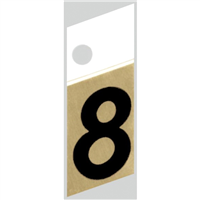 Slanted Aluminum Number, 1", Character: 8, Black/Gold 0