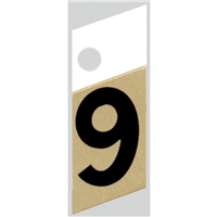 Slanted Aluminum Number, 1", Character: 9, Black/Gold 0