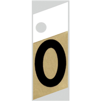 1" - 0 Black/Gold Slanted Aluminum Numbers 0