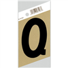 3" - Q Black/Gold Slanted Aluminum Letters 0