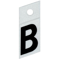 Slanted Reflective Letter, 1", Character: B, Black 0