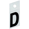1" - D Black Slanted Reflective Letters 0