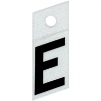 Slanted Reflective Letter, 1", Character: E, Black 0