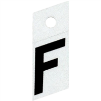 Slanted Reflective Letter, 1", Character: F, Black 0