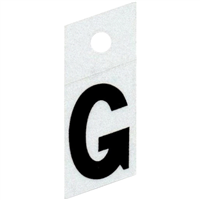 Slanted Reflective Letter, 1", Character: G, Black 0