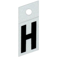 Slanted Reflective Letter, 1", Character: H, Black 0