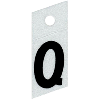 Slanted Reflective Letter, 1", Character: Q, Black 0