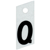 1" - Q Black Slanted Reflective Letters 0