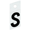 1" - S Black Slanted Reflective Letters 0