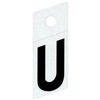 1" - U Black Slanted Reflective Letters 0