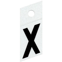 Slanted Reflective Letter, 1", Character: X, Black 0
