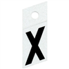 1" - X Black Slanted Reflective Letters 0