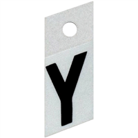 Slanted Reflective Letter, 1", Character: Y, Black 0