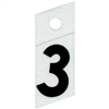 1" - 3 Black Slanted Reflective Numbers 0