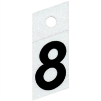 Slanted Reflective Number, 1", Character: 8, Black 0